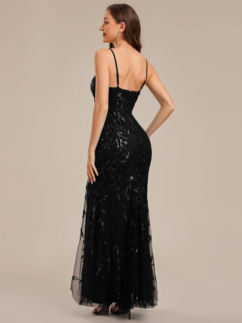 ever VIRELLA|Robe sirène fendue à paillettes