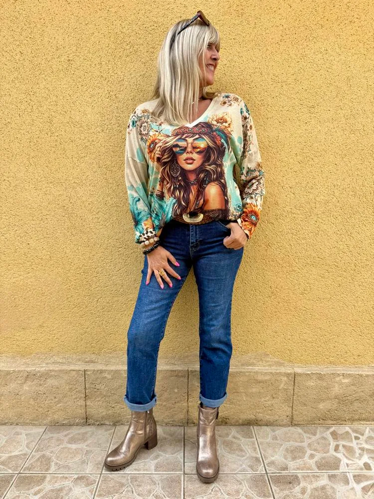 Pull fin brillant Enzo boho