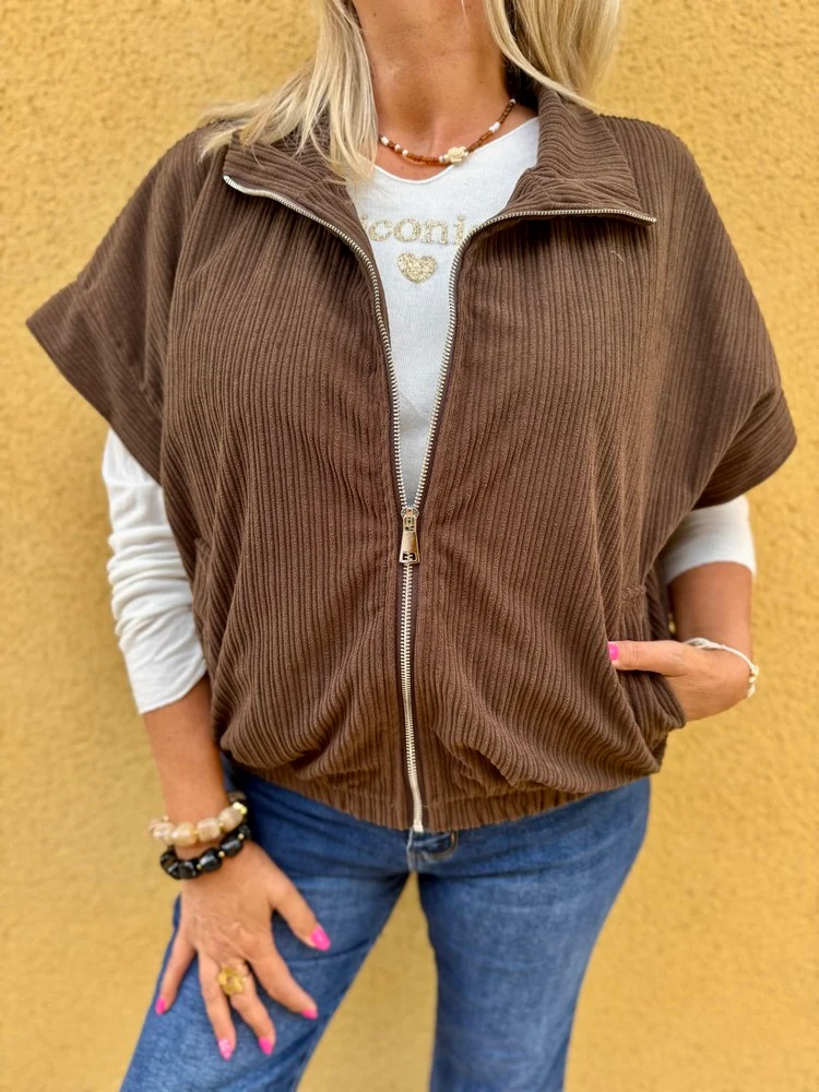 Blouson en velours Ludo chocolat