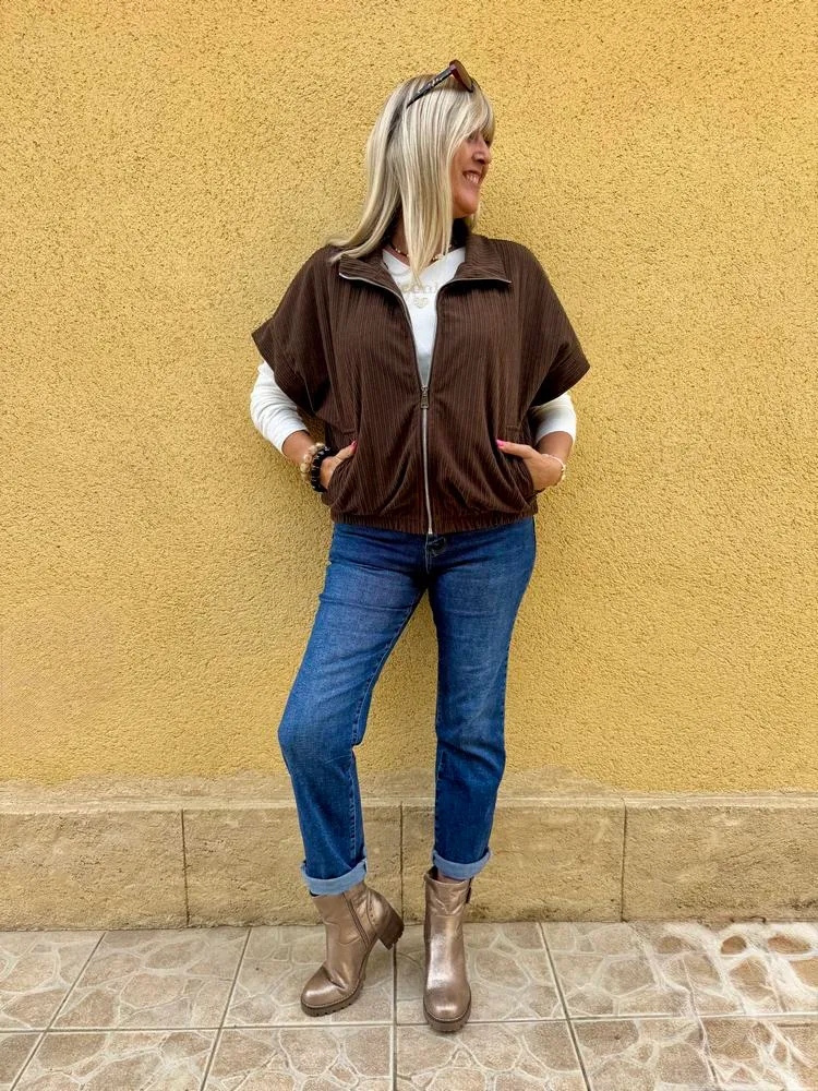 Blouson en velours Ludo chocolat
