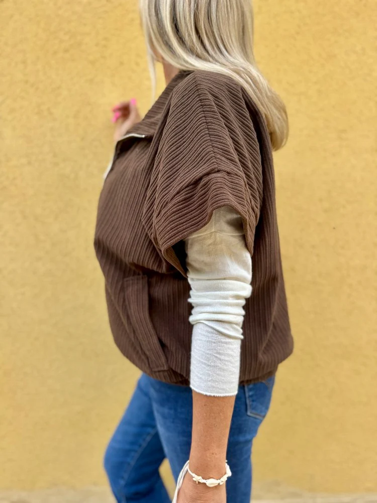 Blouson en velours Ludo chocolat