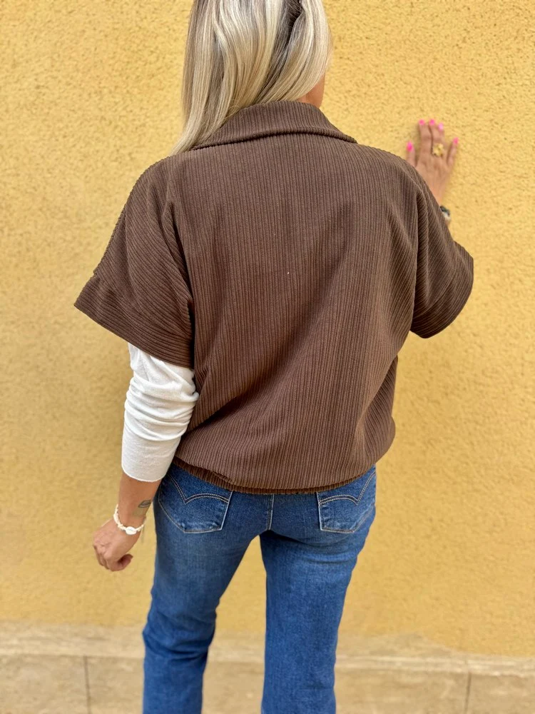 Blouson en velours Ludo chocolat