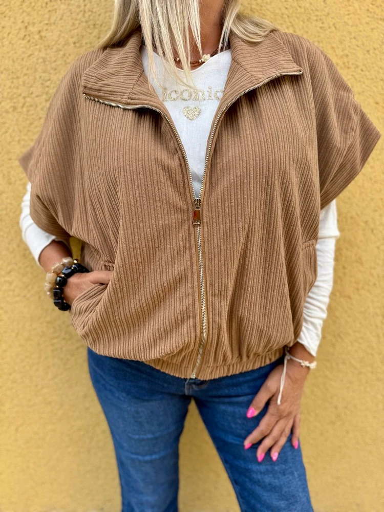 Blouson en velours Ludo camel