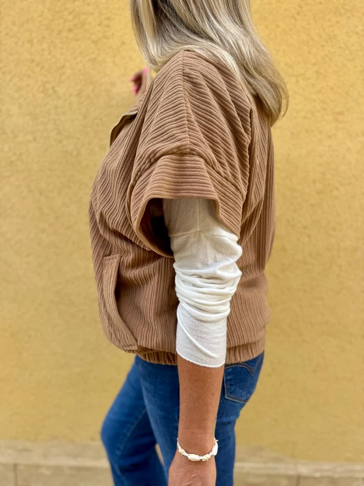 Blouson en velours Ludo camel