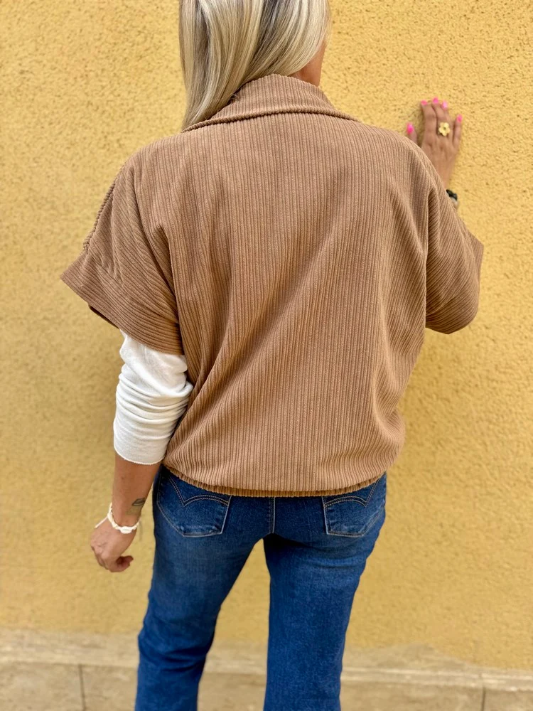 Blouson en velours Ludo camel