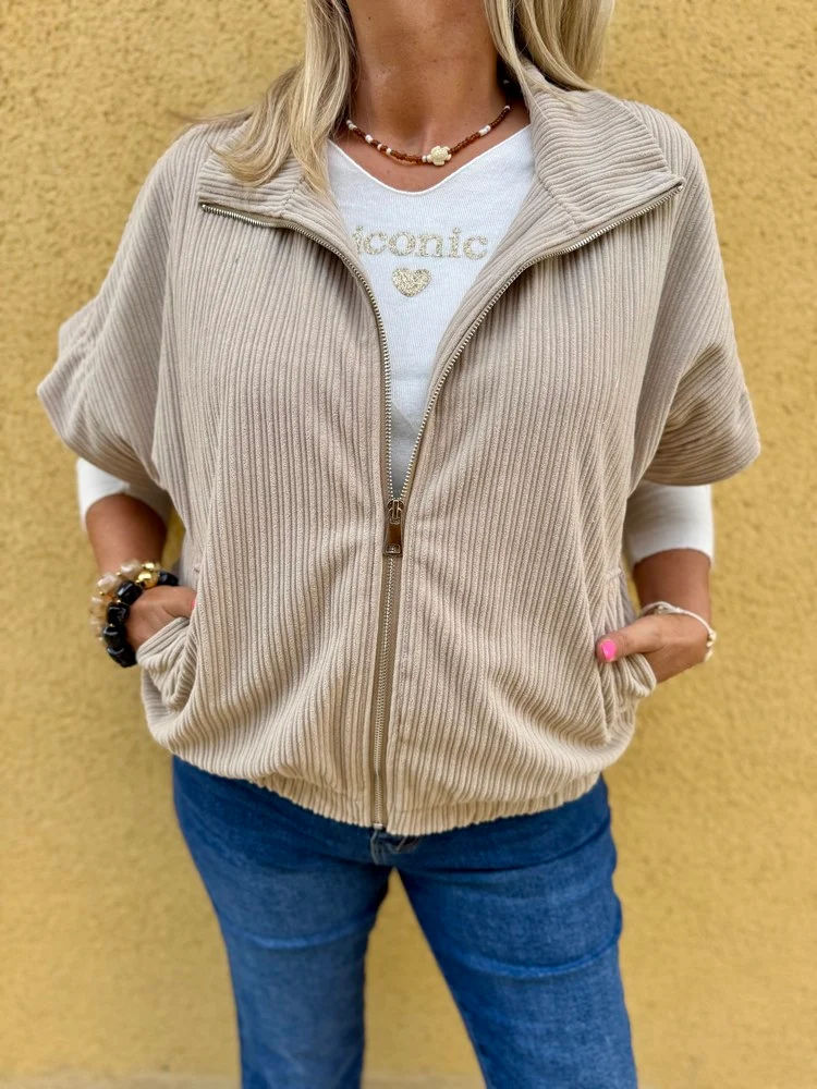 Blouson en velours Ludo beige