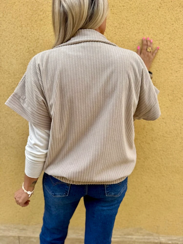 Blouson en velours Ludo beige