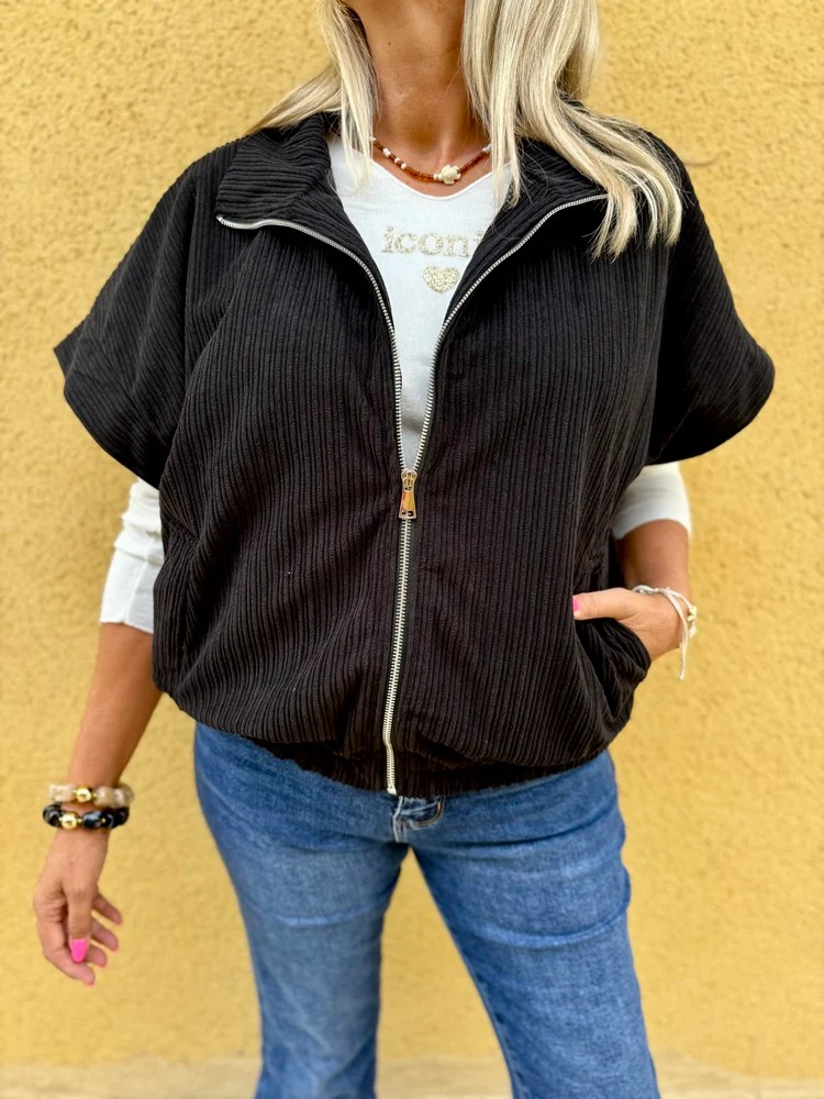 Blouson en velours Ludo noir