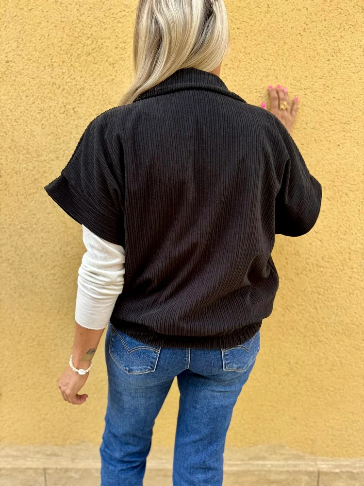 Blouson en velours Ludo noir