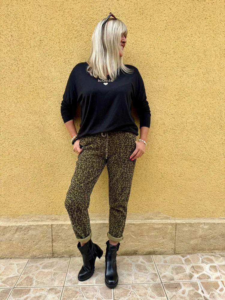 Jogg velours Léo vert olive