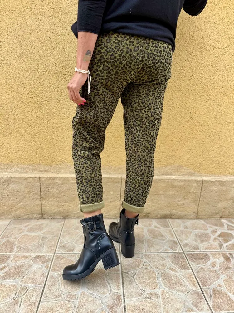 Jogg velours Léo vert olive
