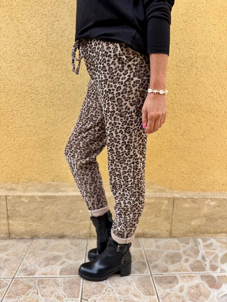 Jogg velours Léo taupe
