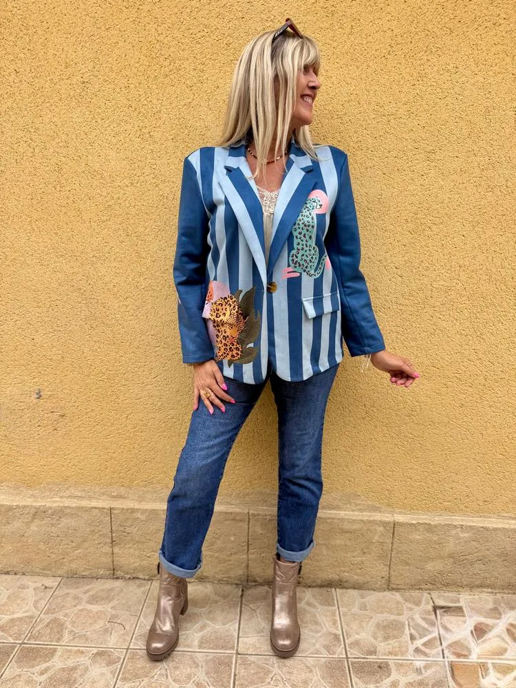 Veste tailleur Valéria bleu