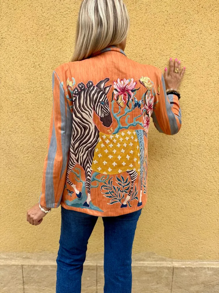 Veste tailleur Valéria gris bleu