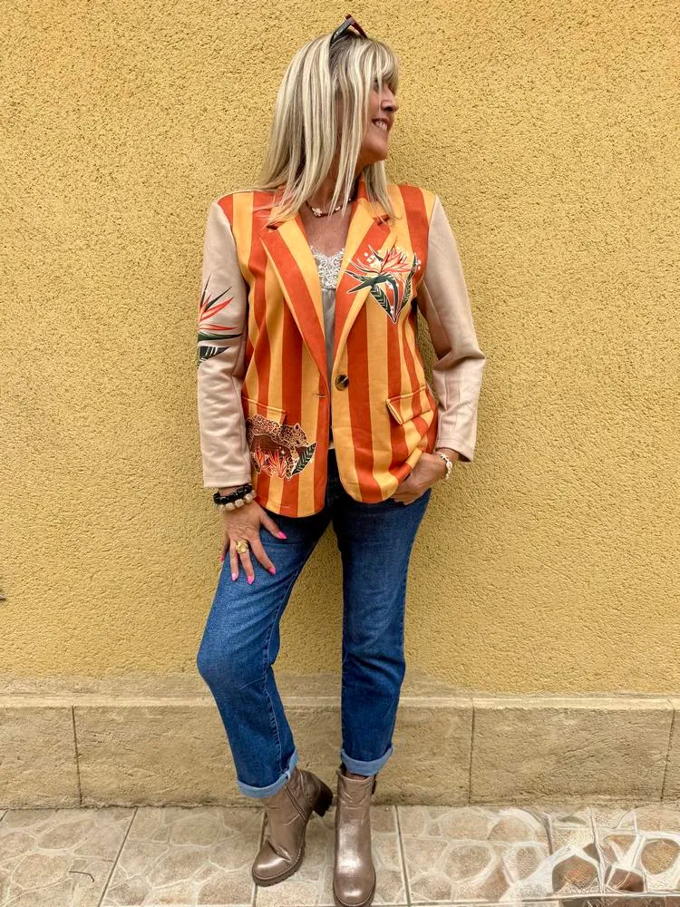 Veste tailleur Valéria orange
