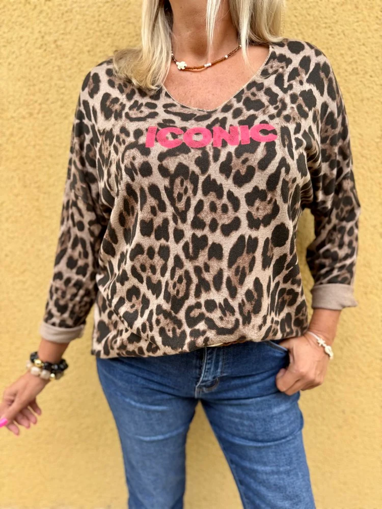 Pull fin Léo Iconic taupe