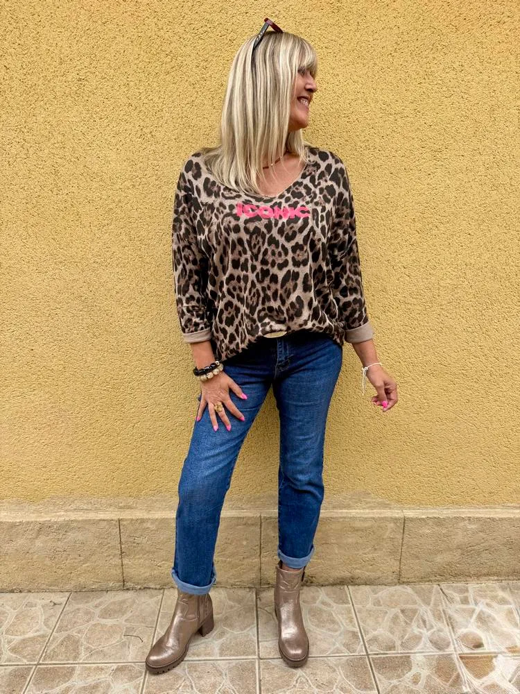 Pull fin Léo Iconic taupe