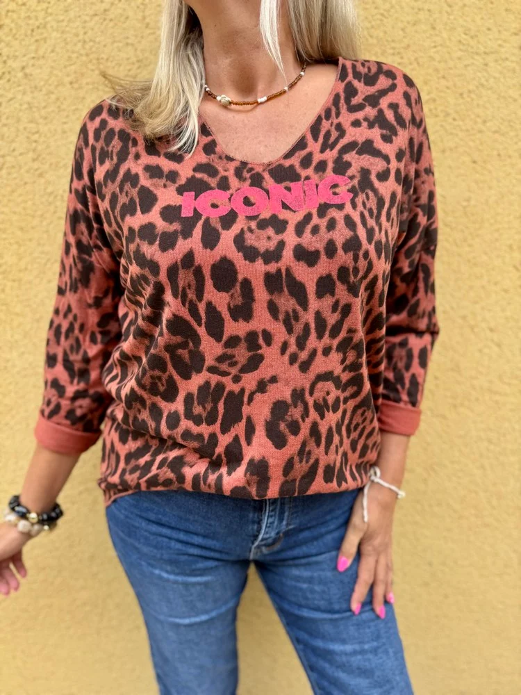 Pull fin Léo Iconic brique