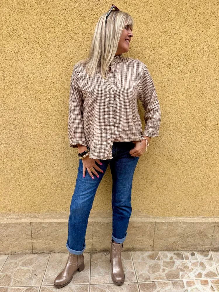 Chemise à carreaux Mina chocolat