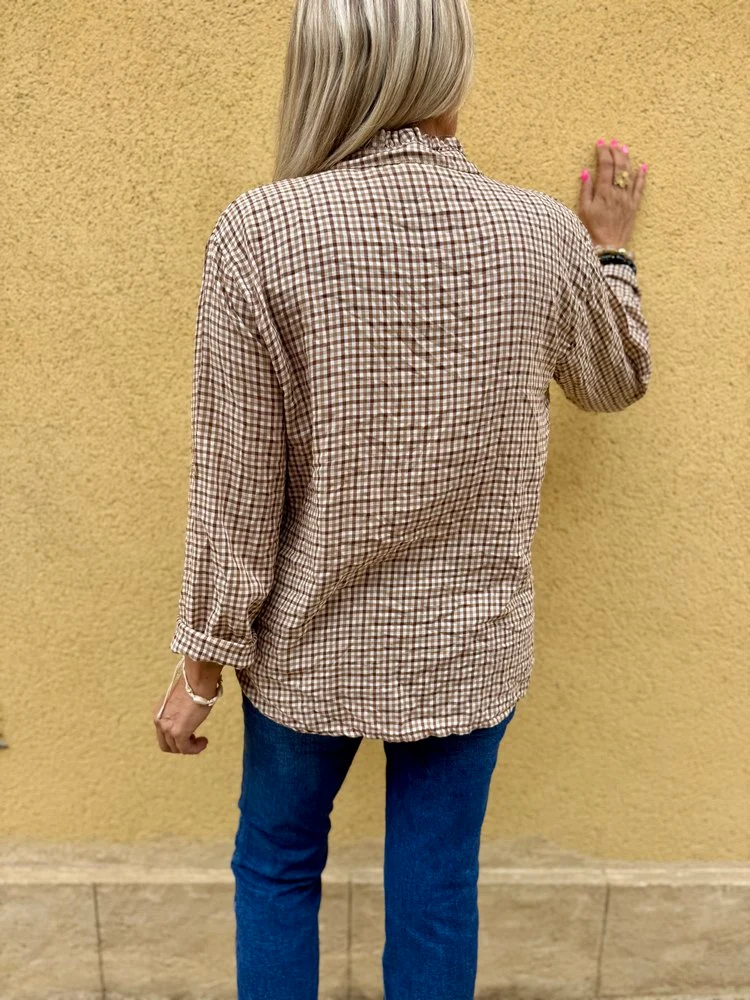 Chemise à carreaux Mina chocolat
