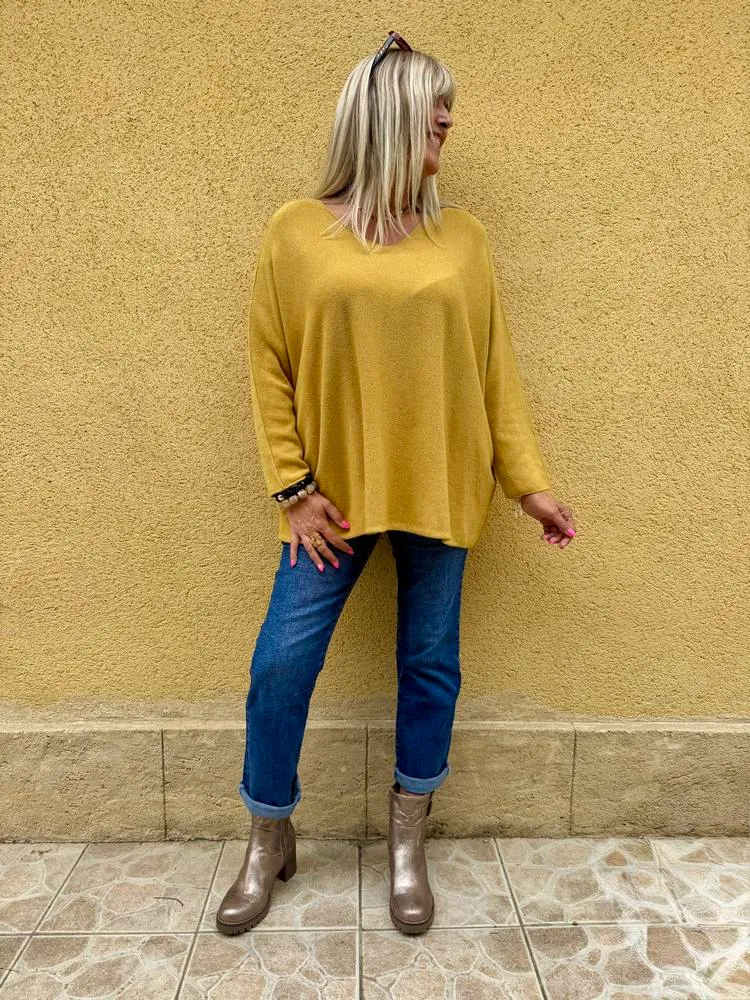 Pull méga loose Pablo moutarde