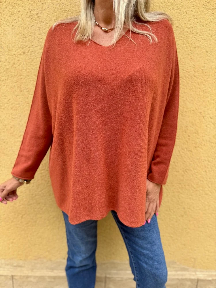 Pull méga loose Pablo brique