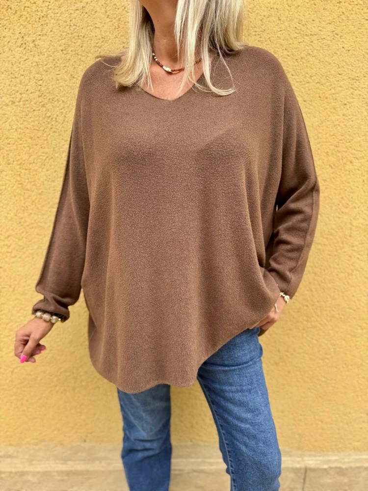 Pull méga loose Pablo chocolat