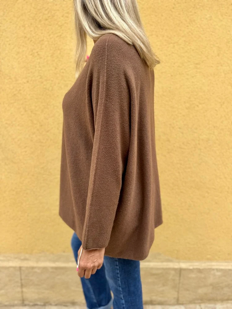 Pull méga loose Pablo chocolat