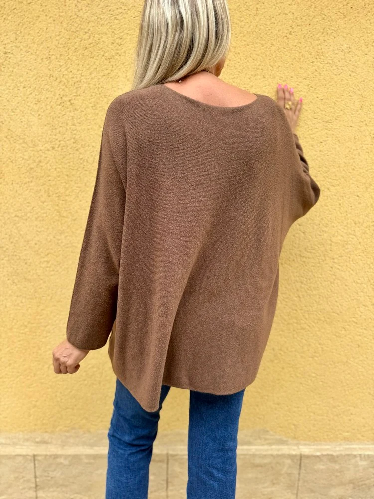 Pull méga loose Pablo chocolat