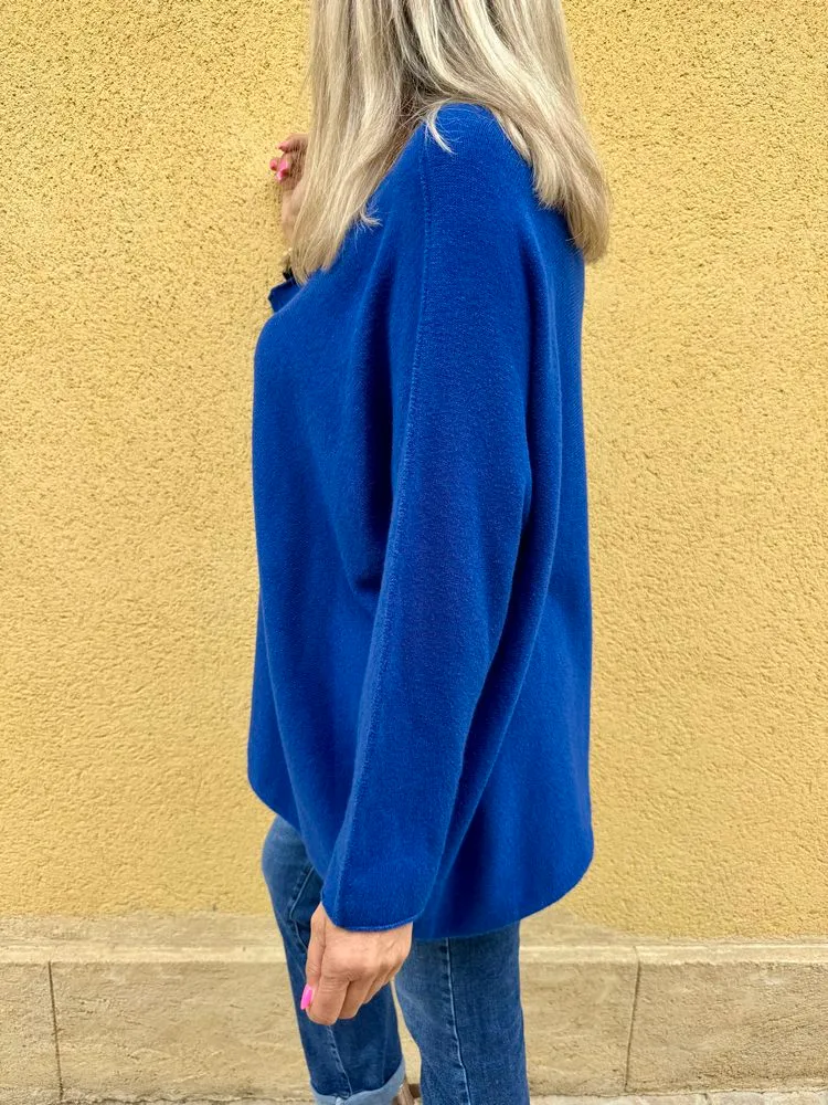 Pull méga loose Pablo bleu roi
