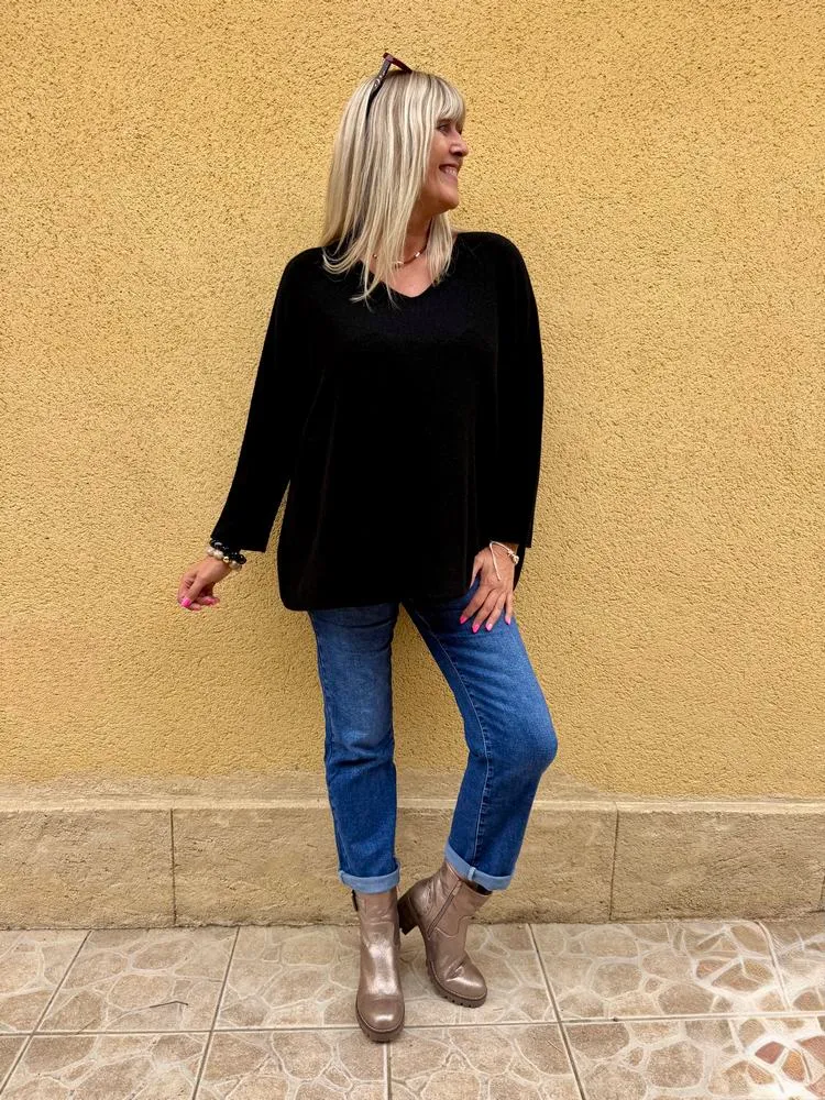 Pull méga loose Pablo noir