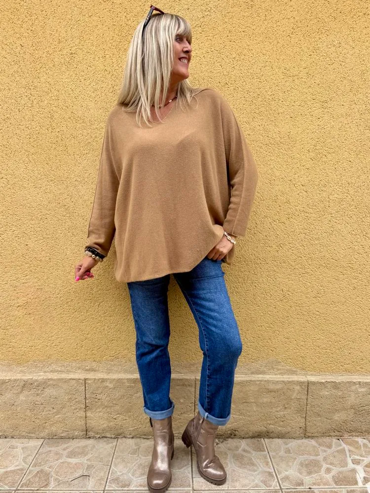 Pull méga loose Pablo camel