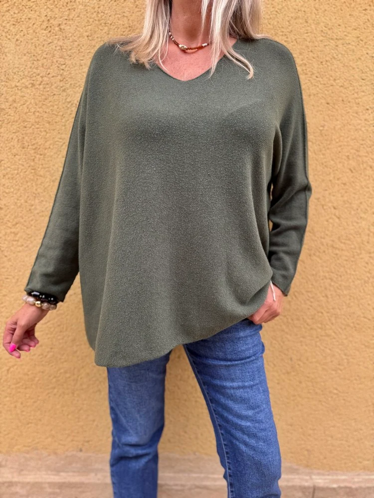 Pull méga loose Pablo kaki