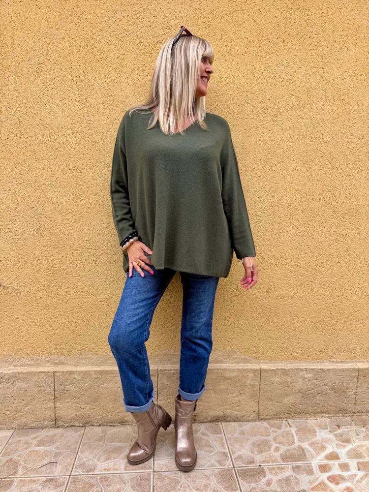 Pull méga loose Pablo kaki