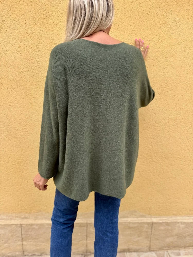 Pull méga loose Pablo kaki