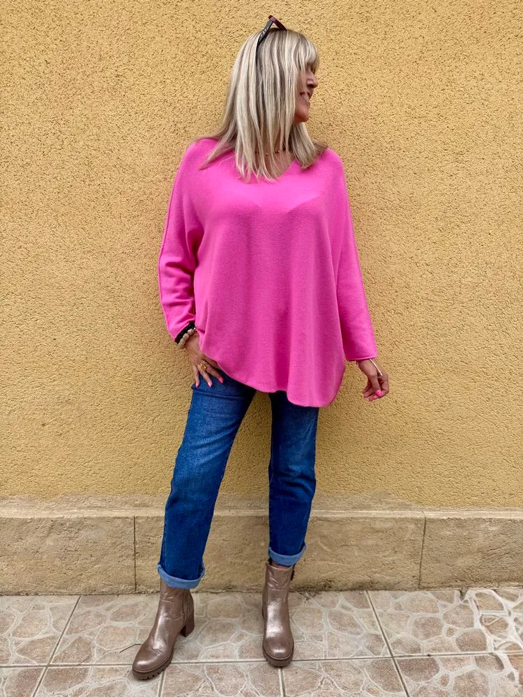Pull méga loose Pablo rose