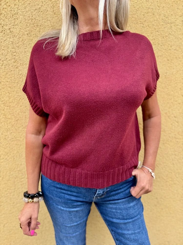 Pull sans manches Paco bordeaux