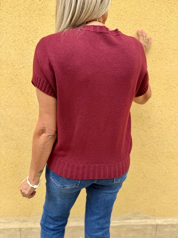 Pull sans manches Paco bordeaux
