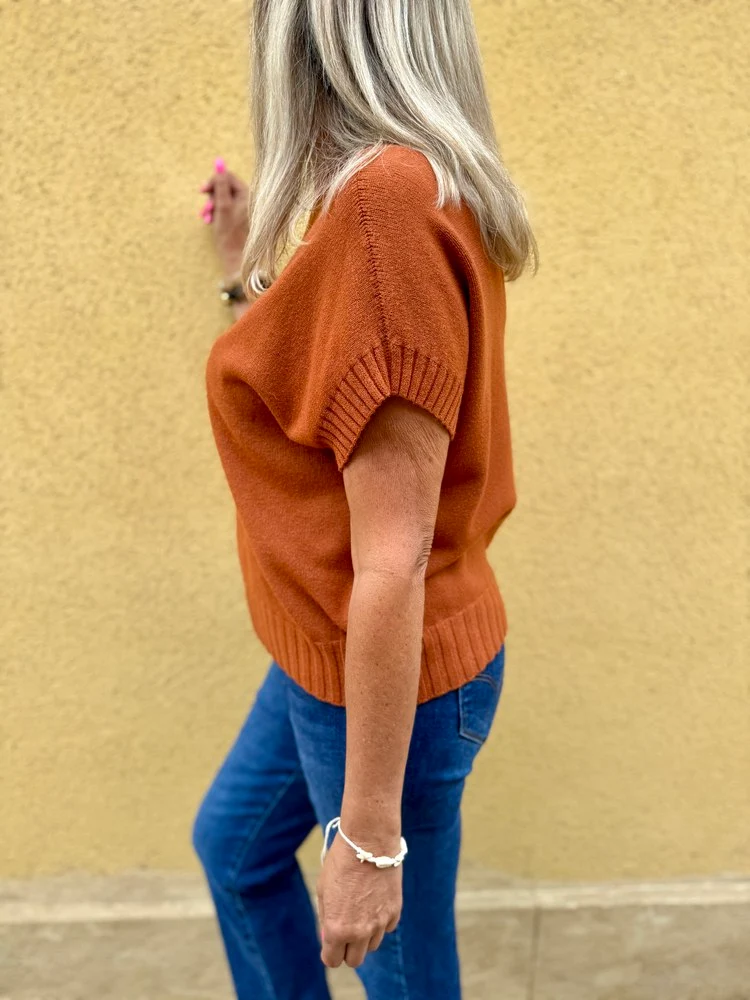 Pull sans manches Paco brique