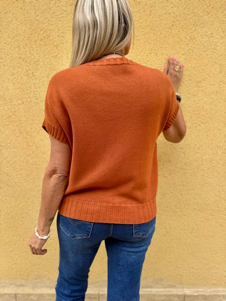 Pull sans manches Paco brique