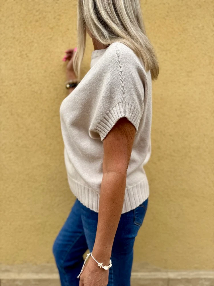 Pull sans manches Paco beige