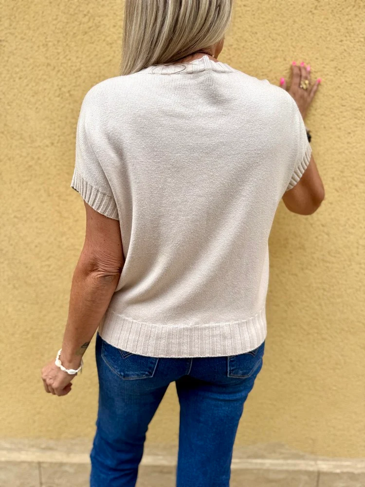 Pull sans manches Paco beige