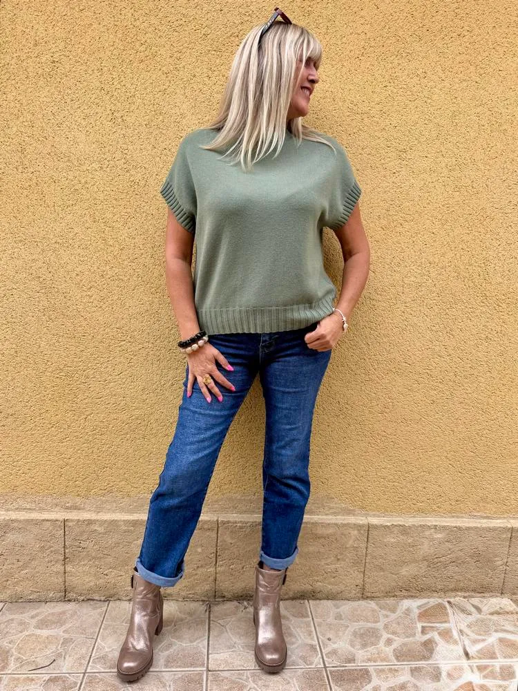 Pull sans manches Paco tilleul
