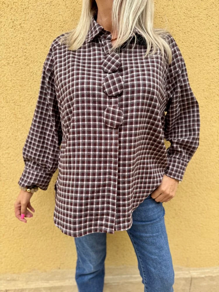 Chemise méga loose Carina prune