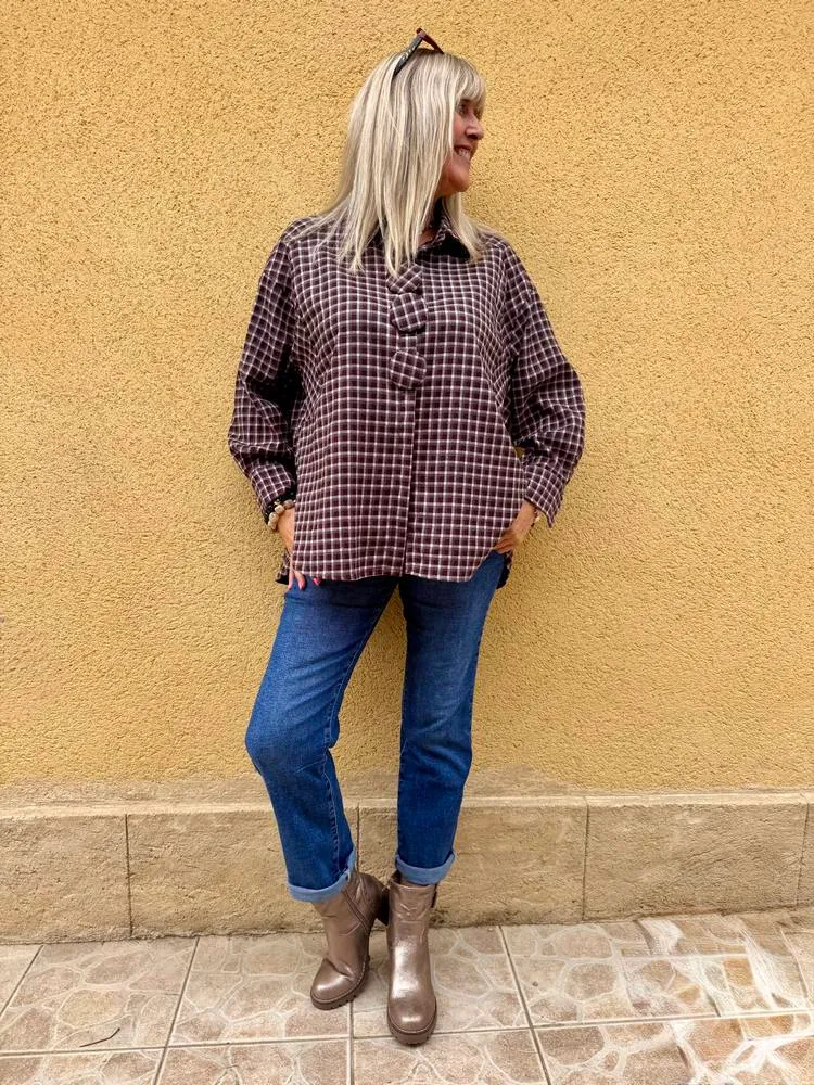 Chemise méga loose Carina prune