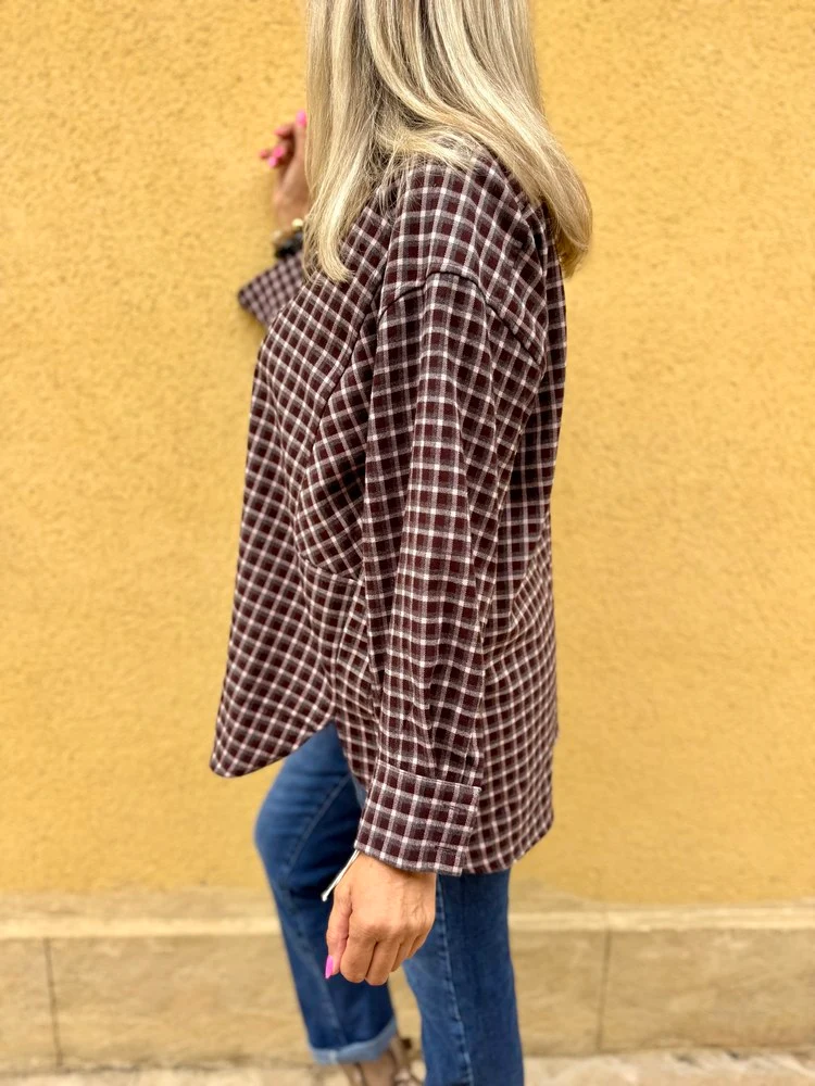 Chemise méga loose Carina prune