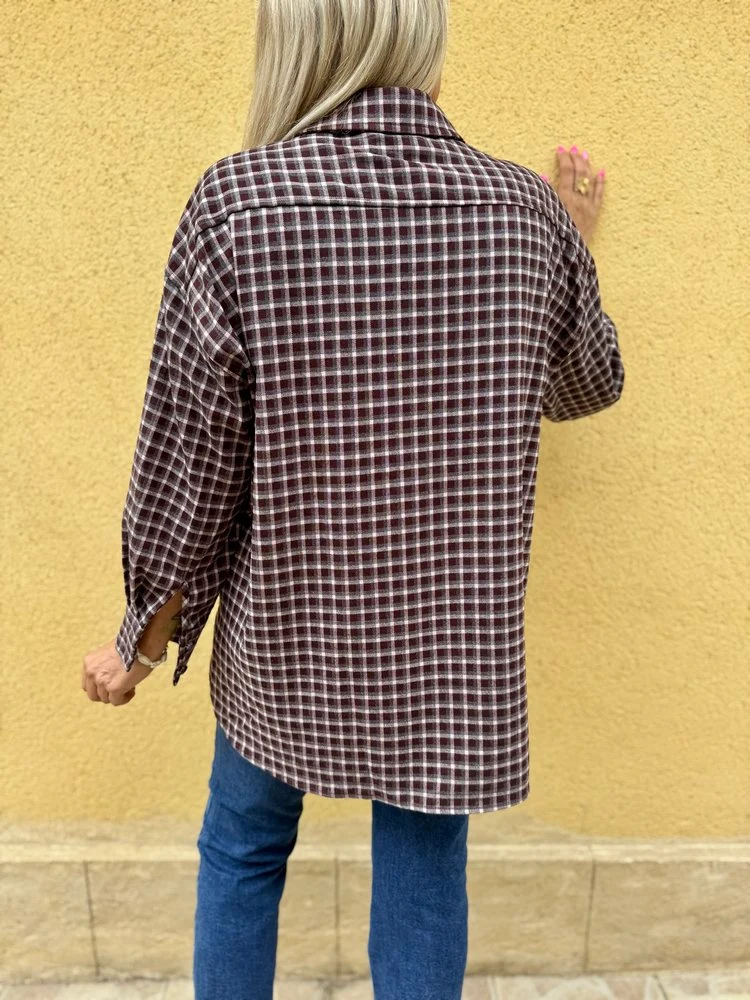 Chemise méga loose Carina prune