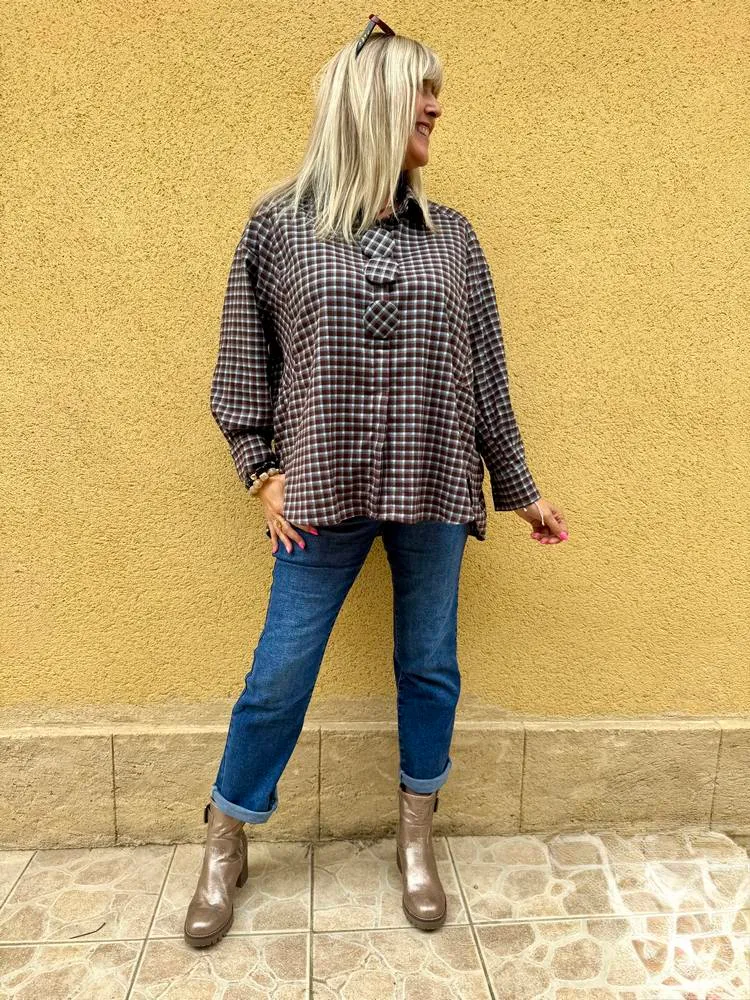 Chemise méga loose Carina bleu