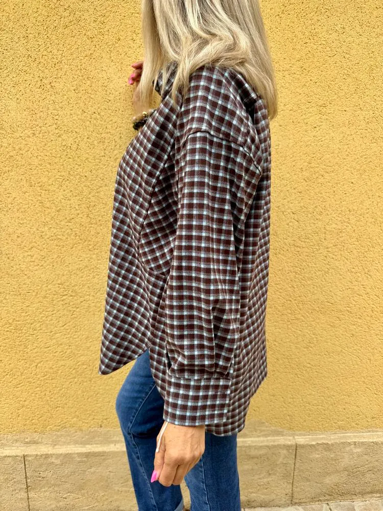 Chemise méga loose Carina bleu