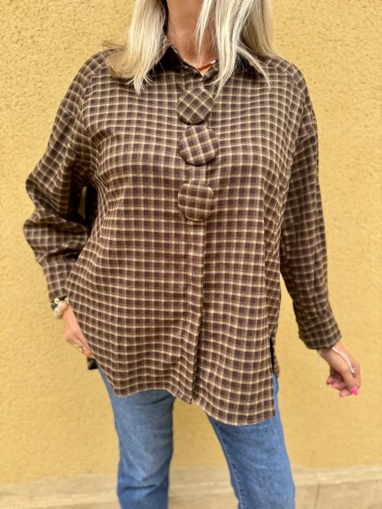 Chemise méga loose Carina chocolat